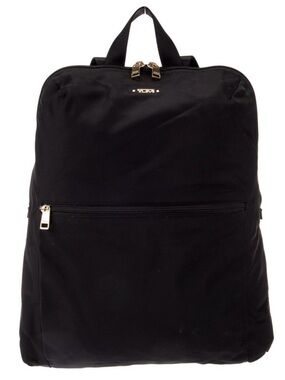 Tumi Black Nylon Backpack with Gold Hardware